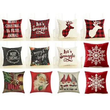 

Christmas Decoration Cushion Car Cover Cartoon Santa Claus Printing Pillow Case Party Christmas Decoration Cushion Cover45X45cm