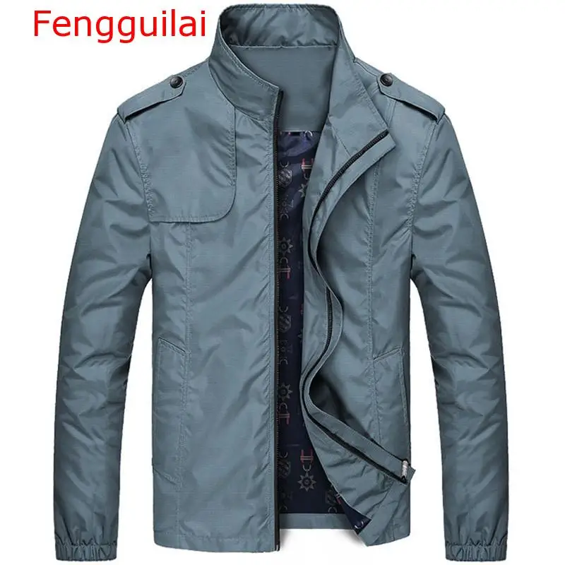 Fengguilai Mens Brand Clothing 2019 Autumn Jackets Winter Mens Coats Slim Trench Male Windbreaker Casual Outerwear 4