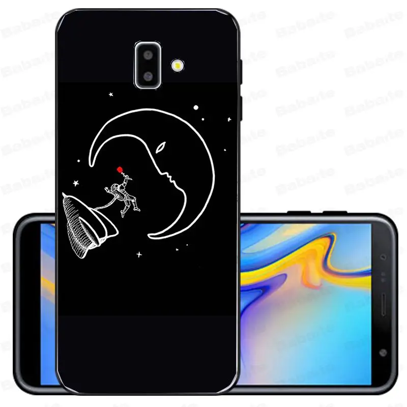 Black With White Moon Stars Space Astronaut