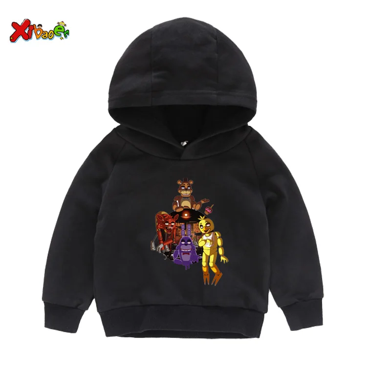 Толстовки с капюшоном для маленьких девочек модная футболка arale, свитер г. Новая милая детская одежда с длинными рукавами на зиму, весну и осень, размер 4 t - Цвет: hoodie black