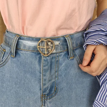 

Heart Belts For Women Resin Cute Transparent Belt Jeans Dress Waist Strap Pin Buckle Harajuku Ladies Round Clear Belt