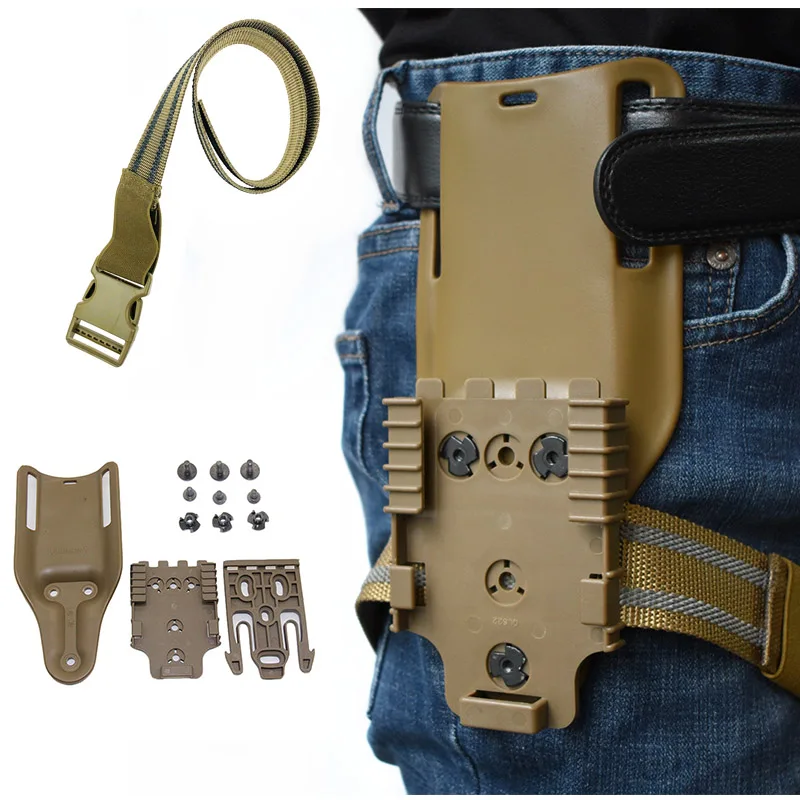 

Tactical Drop Leg Band Strap QLS 19 22 Gun Holster Adapter for Safariland Glock 17 Beretta M9 Hunting Pistol Waist Belt Platform