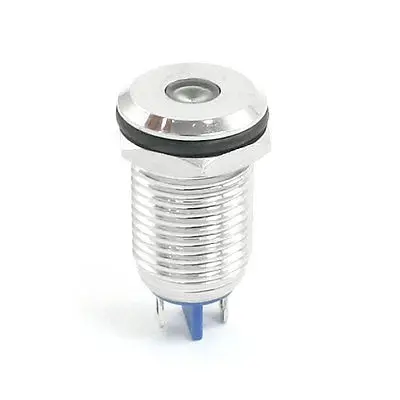 

DC 12V 12mm Thread Mounted Metal Blue LED Indicator Light Signal Lamp