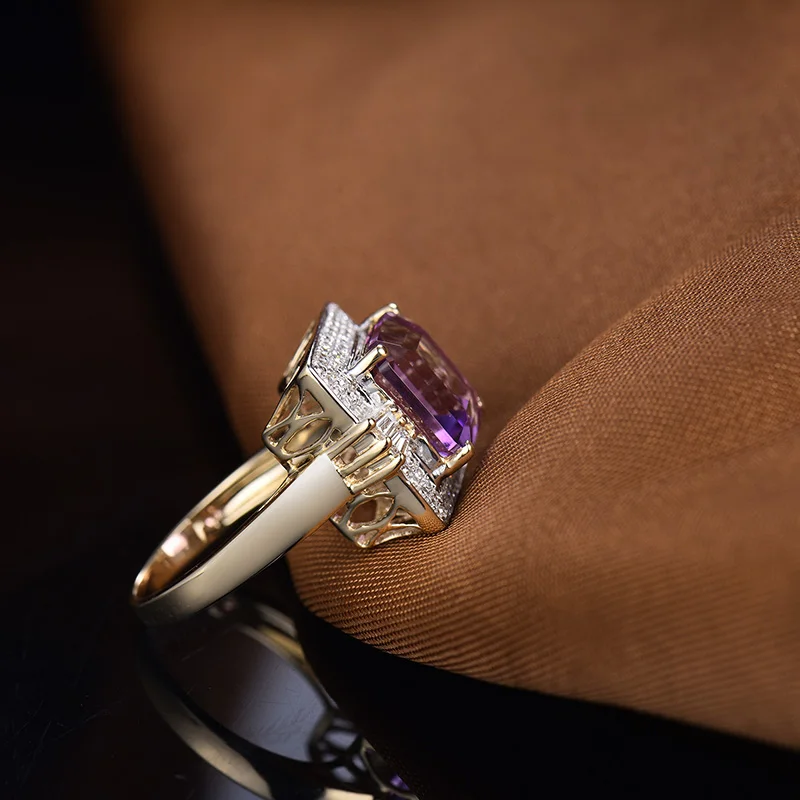 LOVERJEWELRY кольца с огранкой принцессы чистое золото 14 карат 6 10 бриллианты