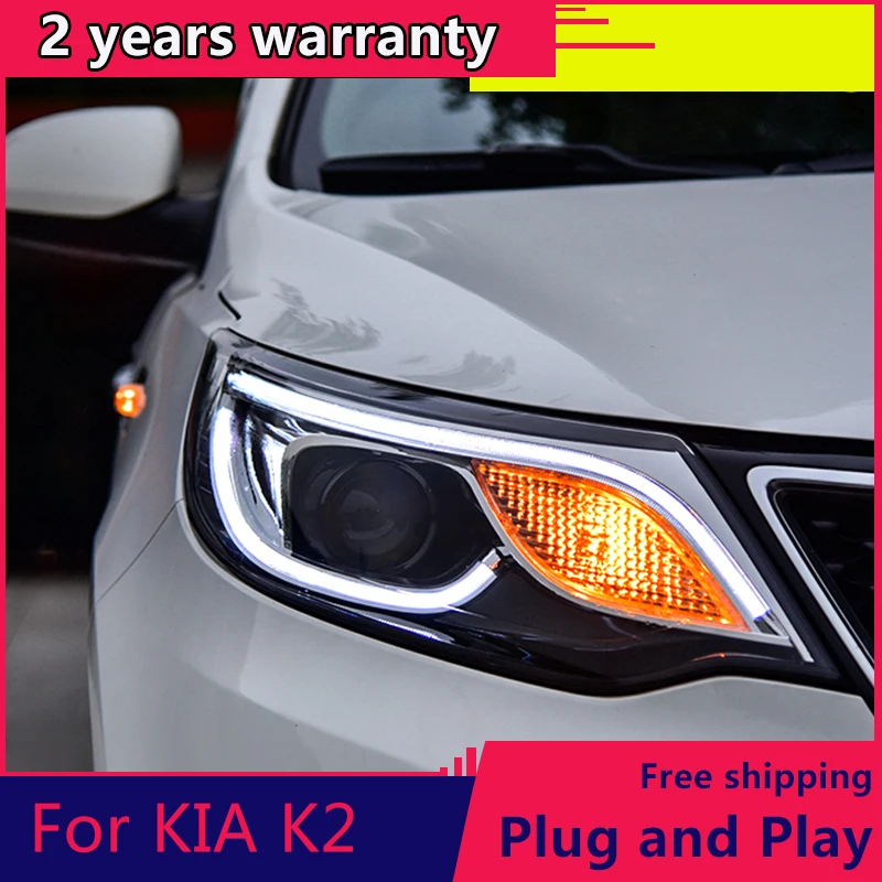 

KOWELL Car Styling For Kia K2 Headlights 2015-2017 New K2 Rio LED Headlight LED DRL Bi Xenon Lens High Beam Parking Fog Lamp