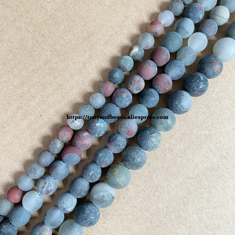 Natural Stone Matte African Bloodstone Round Loose Beads 15&quot Strand 4 6 8 10 12MM Pick Size For Jewelry Making DIY | Украшения и