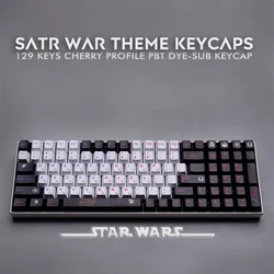 Satr – capuchons de touches personnalisés pour clavier de jeu mécanique, 129 touches, profil Cherry, PBT 