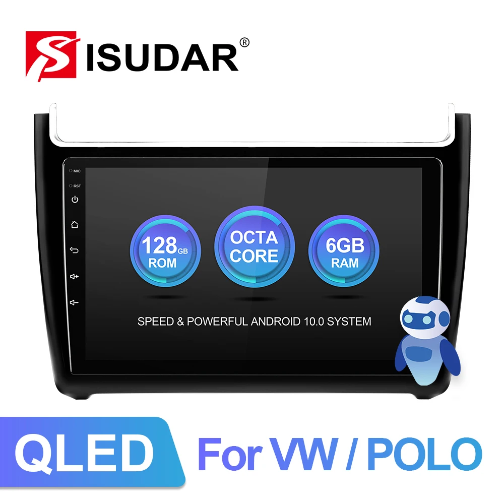 ISUDAR V72 QLED Android 10 Car Radio For VW/Volkswagen/POLO Sedan 2009-2017 Car Multimedia RAM 6GB 4G Camera DSP carplay no 2din
