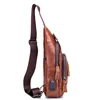 2022 new 100% cowhide Leather Casual Fashion Crossbody Chest Bag men's leather bag USB Charging Travel Shoulder Bag Daypack Male ► Photo 2/6