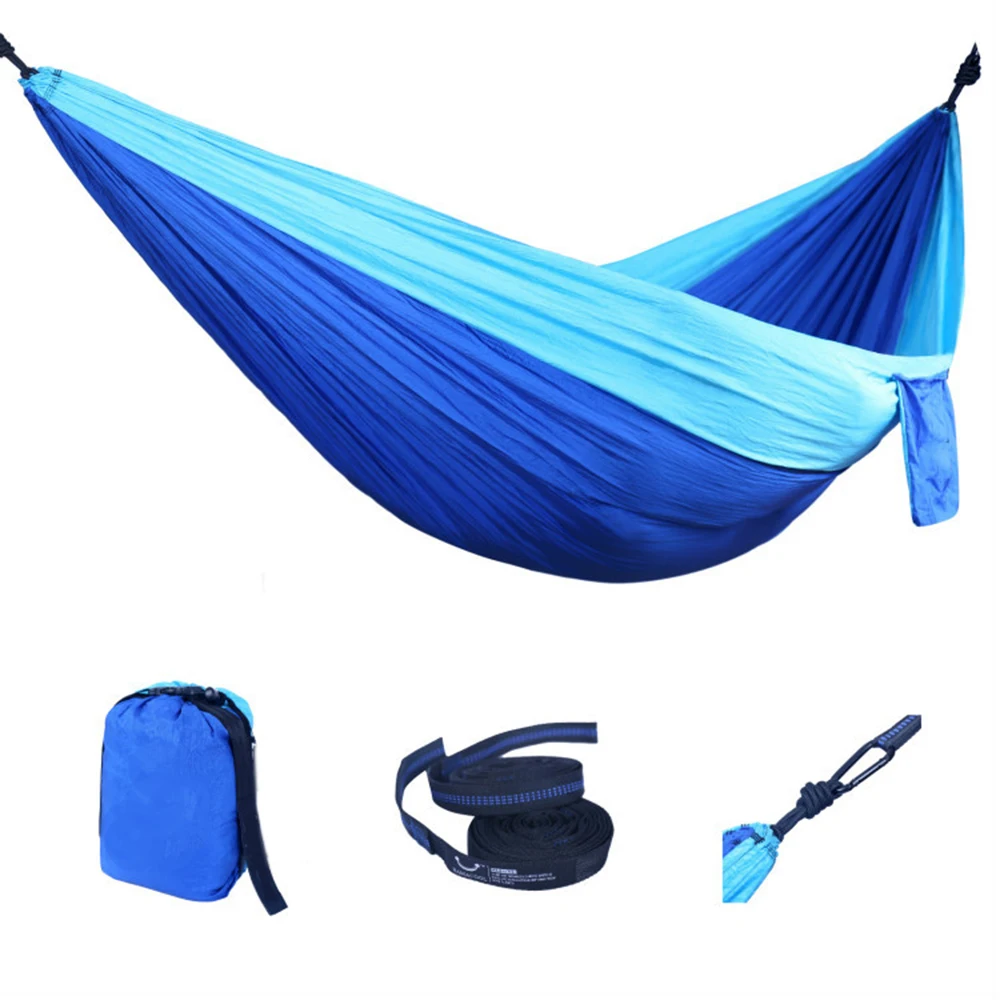 

HooRu Double Outdoor Hammock Camping Hiking Lightweight Compact Hammock with Backpacking Sack Garden Hanging Bed Furniture