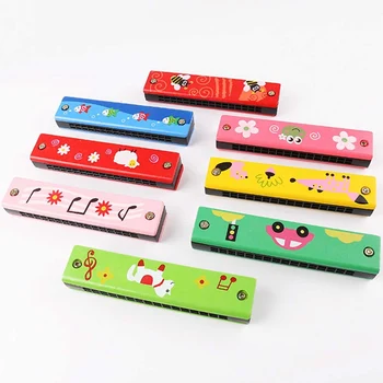 

Double Row 16 Holes Cute Harmonica Musical Instrument For Educational Toys Cartoon Pattern Kids Wind Instrument Children Gift