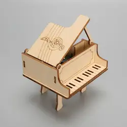Caja de música de piano con manivela manual, tecnología de caja de música, pequeños juguetes hechos a mano, manualidades DIY para niños, juguetes pequeños