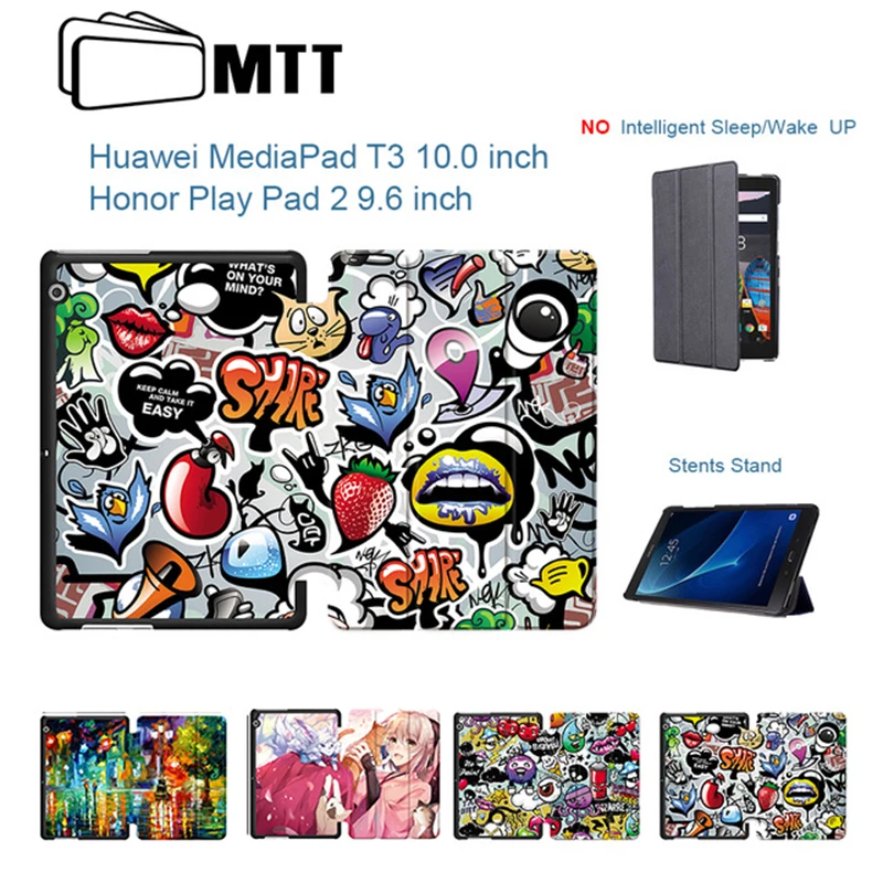 MTT защитный чехол для huawei T3 10 AGS-L09 L03 Honor Play Pad 2 9,6 дюймов Тонкий чехол из искусственной кожи с откидной крышкой и подставкой чехол для планшета