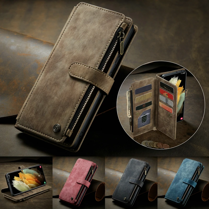 Leather Wallet Case For Samsung Galaxy A53 A51 A33 A52 A72 A32 A22 A12 A30S S20 S21 S22 ultra S10 Plus note 20 Phone Case Cover galaxy s22 ultra wallet case