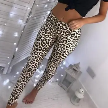 

Chic Sexy Lady Leopard Snakeskin Print High Waist Pencil Pants Trousers