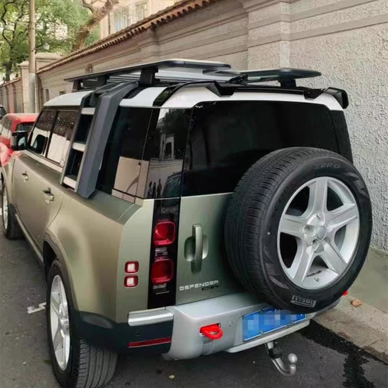 New design For LAND ROVER DEFEND 2020 2021 spoiler high quality ABS materail Rear Roof Defender Spoiler Trunk Boot Lip tail Wing