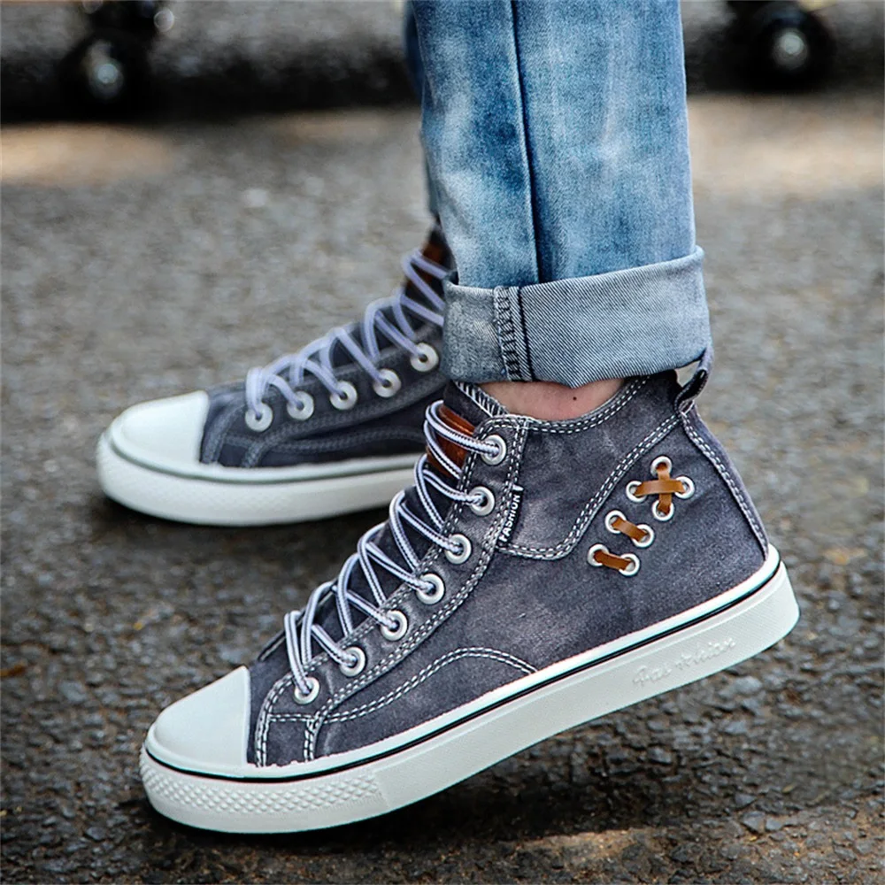 Grey Women Denim High Top Casual Shoes, Size( UK / India ): 9 at Rs  290/pair in Agra