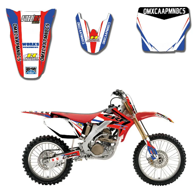 Для HONDA CRF250 R CRF250 04-09 полный комплект мотоцикл настраиваемый номер команда наклейки с рисунком фоны наклейка на обтекатель комплект - Цвет: design 1