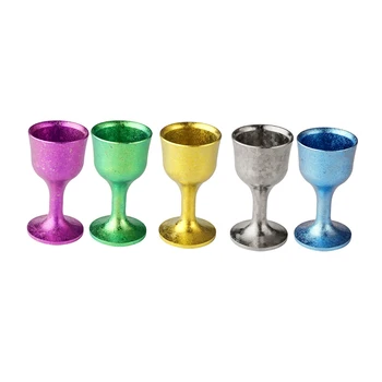 

Ti Factory pure titanium wine cupIce flower color fashion red wine cup goblet wine cup bar wine set high cup 30ml