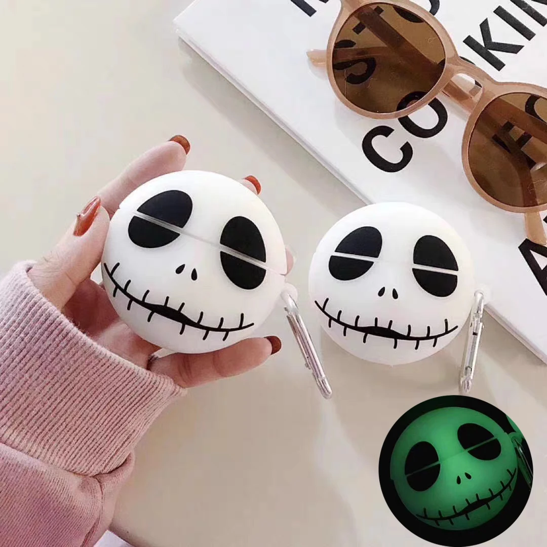 Светящийся силиконовый чехол для наушников Apple Airpods Pro Conque Halloween Fearsome Ghost с