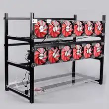 14 GPU Stackable Crypto Coin Aluminum Open Air Frame Mining Miner Rig Case V3 Mining Frame Metal Shell Case Box