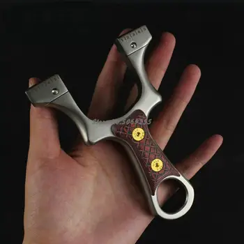 

Powerful Stainless Steel Hunting Slingshot Catapult with Flat Rubber Band Outdoor Competitive Sling shot Shooting Sports