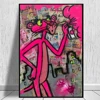 Pink Panther Pop Art Graffitti Printed on Canvas 1
