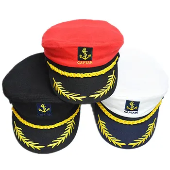 Dorosły jacht wojskowe kapelusze łódź kapitan statek marynarz kapitan kapelusz kostiumowy czapka regulowana marynarka wojenna admirał dla mężczyzn kobiet tanie i dobre opinie COTTON Unisex Adult CN (pochodzenie) A0677 LFB