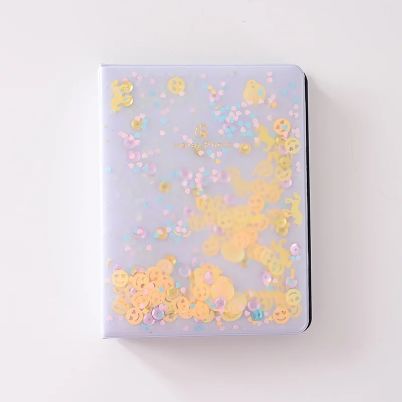 64 кармана 3 дюймов зыбучие пески блесток фотоальбом для мгновенного Polaroid мини-фильм набор фото хороший подарок чехол - Цвет: Yellow