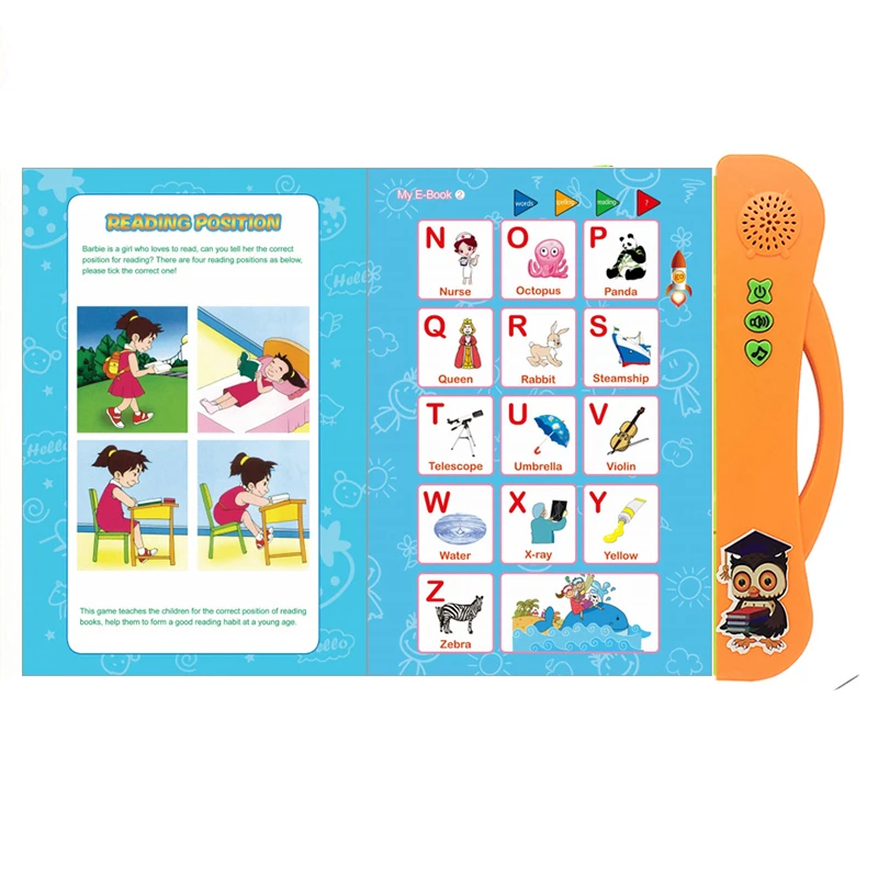 language montessori english alphabet letters abc learning toys fruits animals spelling reading audio book toy with sound new aliexpress