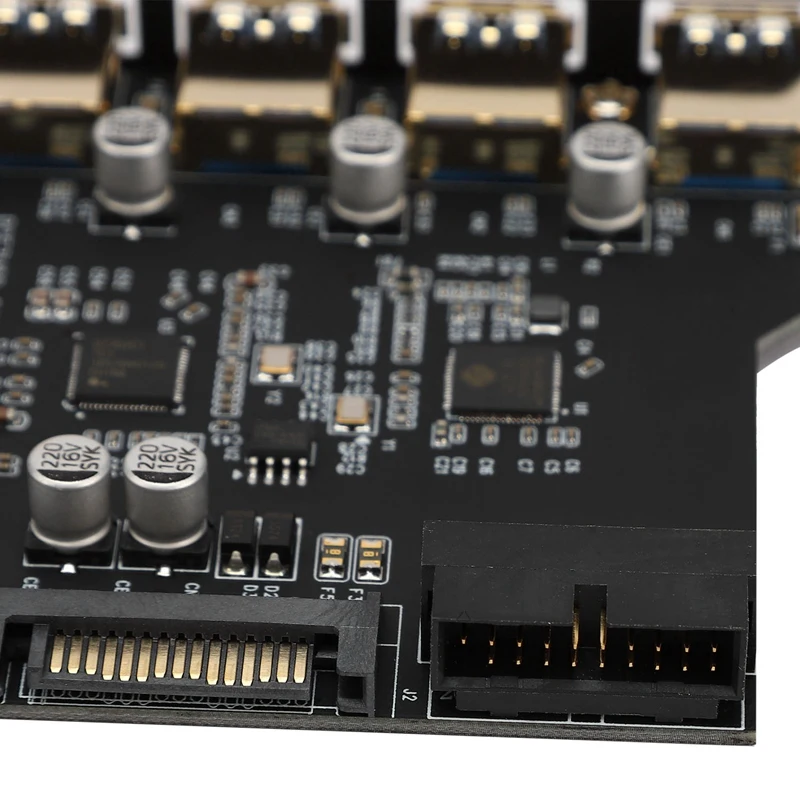 PCI-E к USB 3,0 19-Pin 5 портов PCI Express карта расширения адаптер SATA 15Pin разъем с драйверами CD для рабочего стола