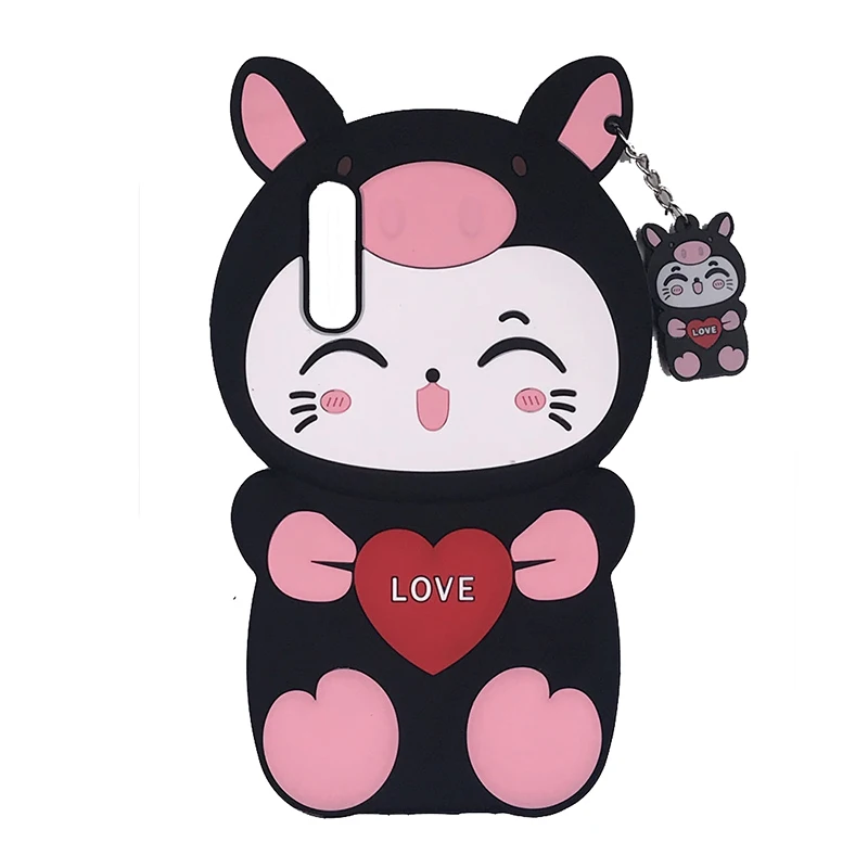 Чехол с милым кроликом лошадью для samsung Galaxy A50 A505FD SM-A505FD, мягкий чехол для телефона с котом - Цвет: ZhuZhuCat Black