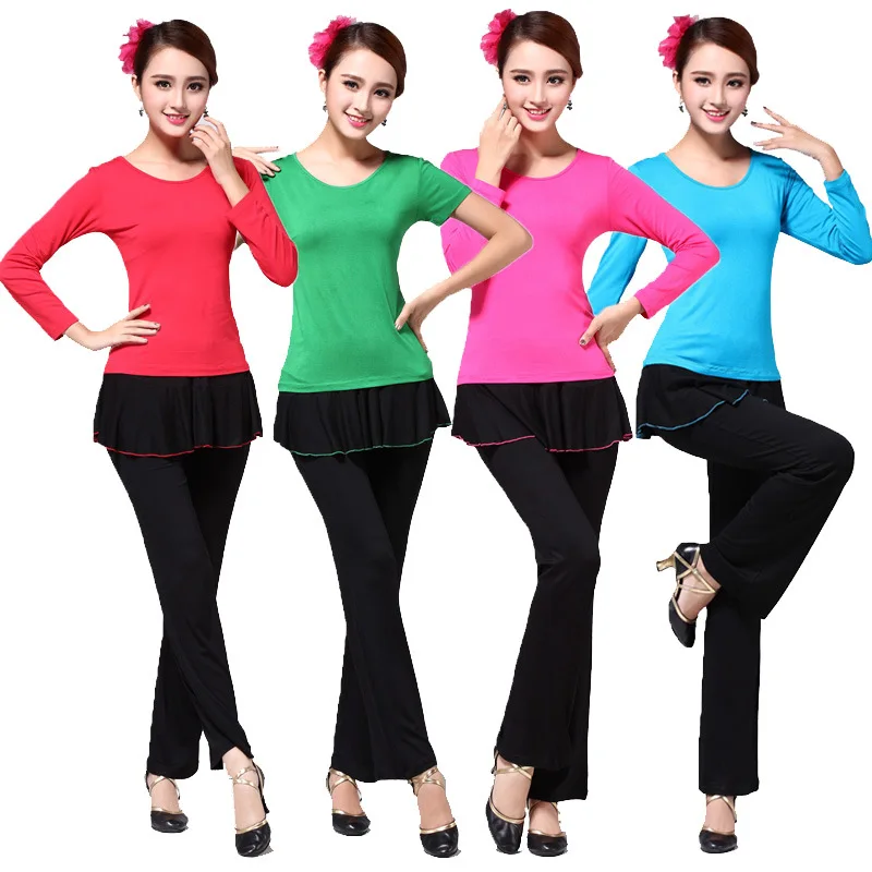 

Long Sleeve Mo Set Cotton Top Service Deir Yoga Loose-Fit Extra-large Special Code Big V-neck Female Dancing Dress