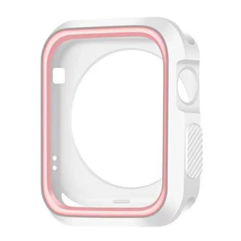 White Pink 38MM Для Apple Watch 3 чехол для часов Силиконовый мягкий чехол Iwatch2 ремешок Броня анти-падение мужской прочный полезный - Цвет: White Pink 38MM
