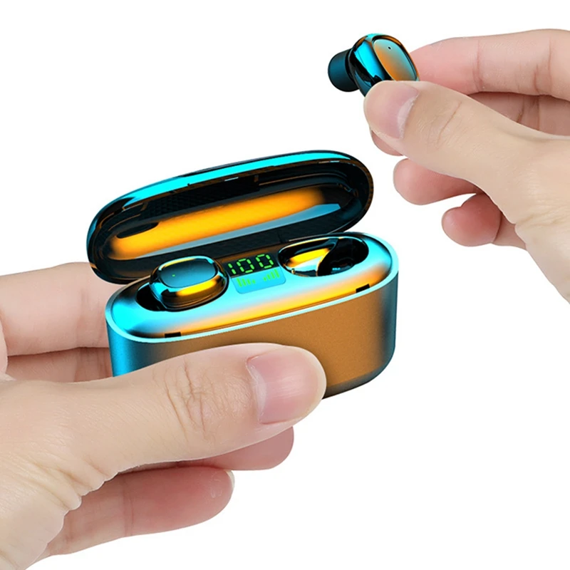 Tws Wireless Bluetooth Headset Wireless Binaural Call In Ear LED Display with Microphone
