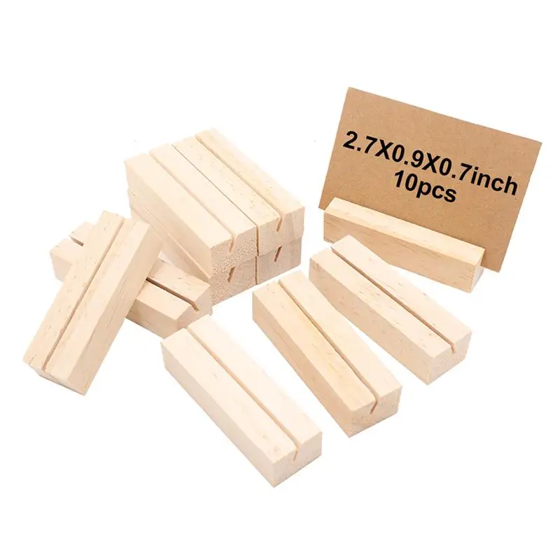 

10Pcs Business Card Holder Natural Wood Memo Clips Photo Picture Holder Clamps Stand Support Handmade Memo Holder