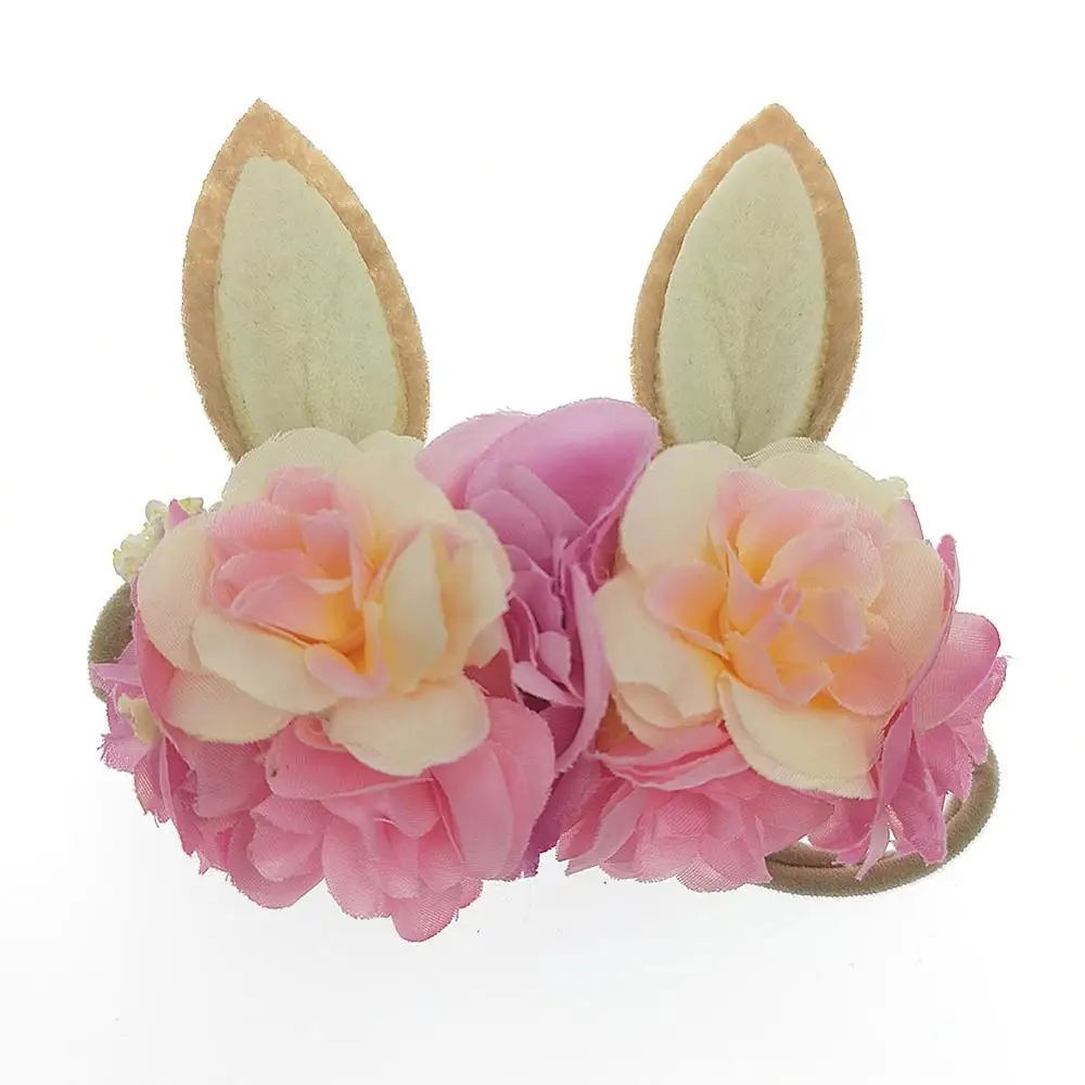Lovely Baby Girls Easter Day Headband Rabbit Ear Newborn Photo Props Cute Elastic Flower Crown Hairbands Party Hair Accessories hair bands hair accessories hair headband accessories baby headband set