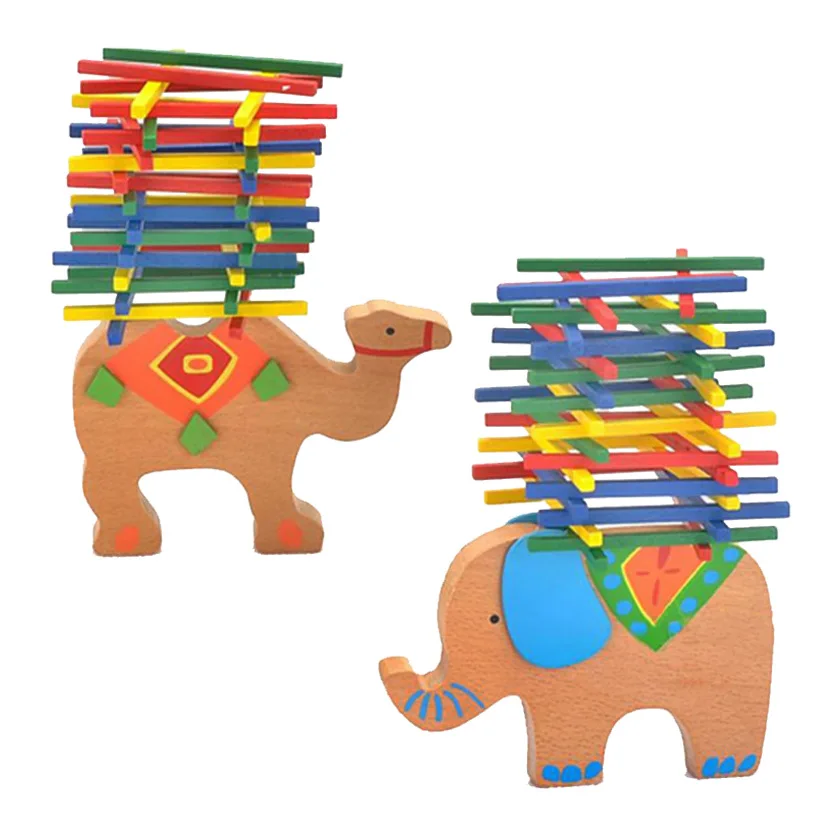 

Color Sticks Balance Wood Camel Balance Elephant Balance Stick Color Sticks Stack-up Parent And Child Family Interactive Toy