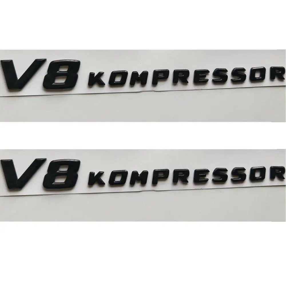 2 x блестящие черные буквы V8 KOMPRESSOR эмблема значок эмблемы для Mercedes Benz AMG - Цвет: Gloss Black