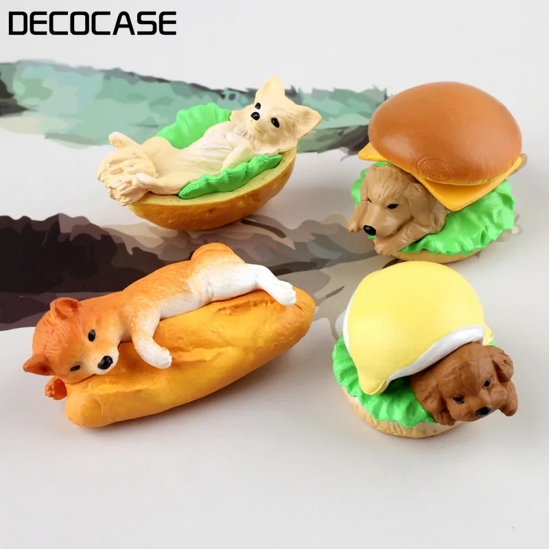 

Kuutti 4pcs Cute Hamburger Dog Gift Slime Charms Bead Headwear Flatback Crafts Ornaments Decoration Phone Case DIY Accessories