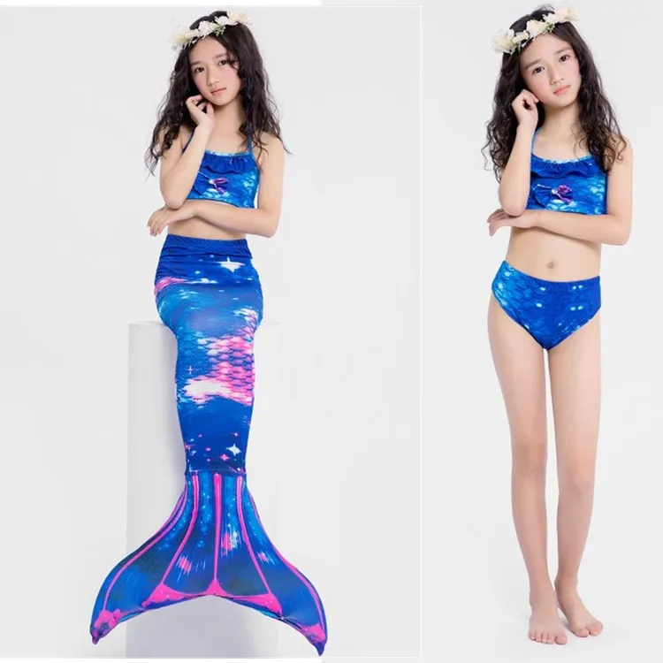 JoyChic cola de sirena para nadar bikini sirena traje de baño disfraz de sirena para niña