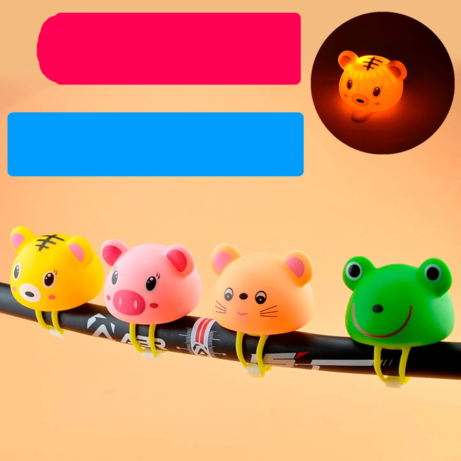 

Bicycle Bells Cartoon Animals with Lights Handlebar Loud Sound Ring Ride Safely Accessories