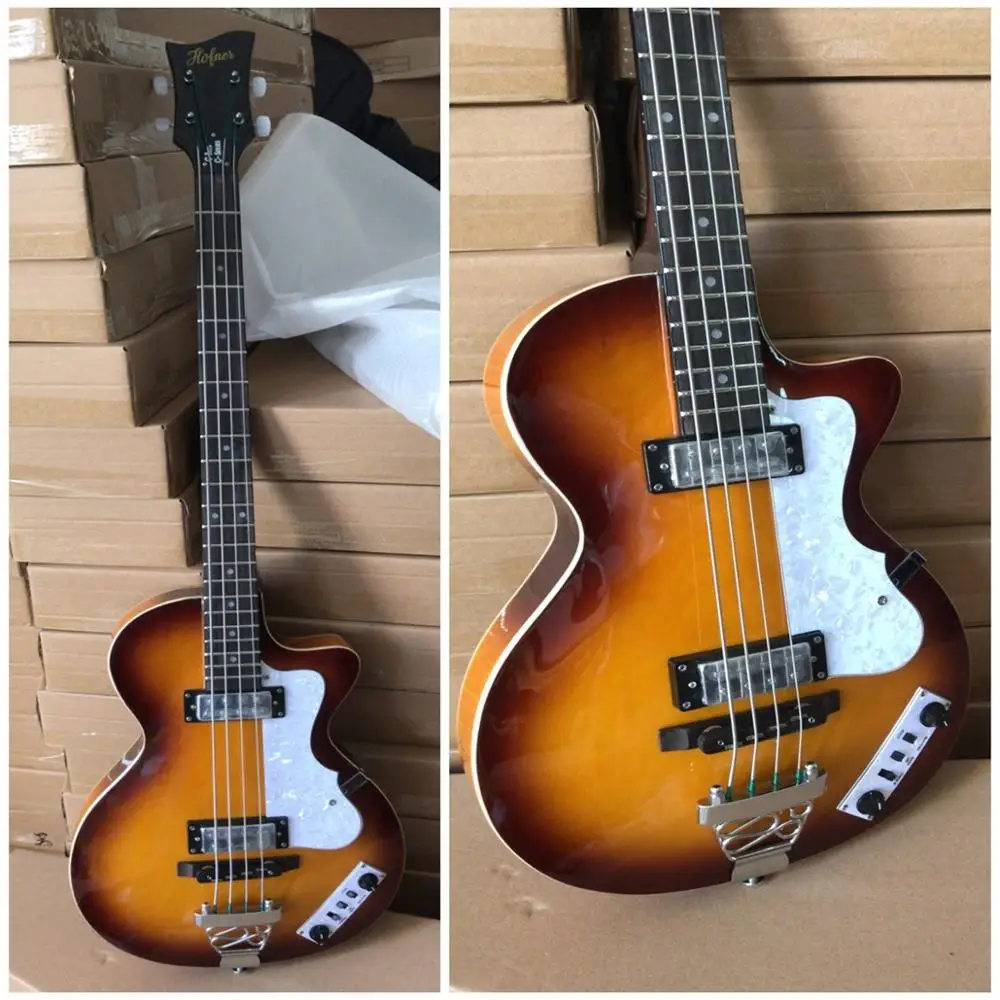 Клубный бас Hofner серии Hi-CB полностью пустотелый корпус 2 штекера Винтажный стиль
