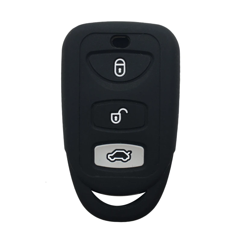 Чехол силиконовый для Hyundai SantaFe 2012 Elantra 2011 3 кнопки|Футляр автомобильного ключа| |