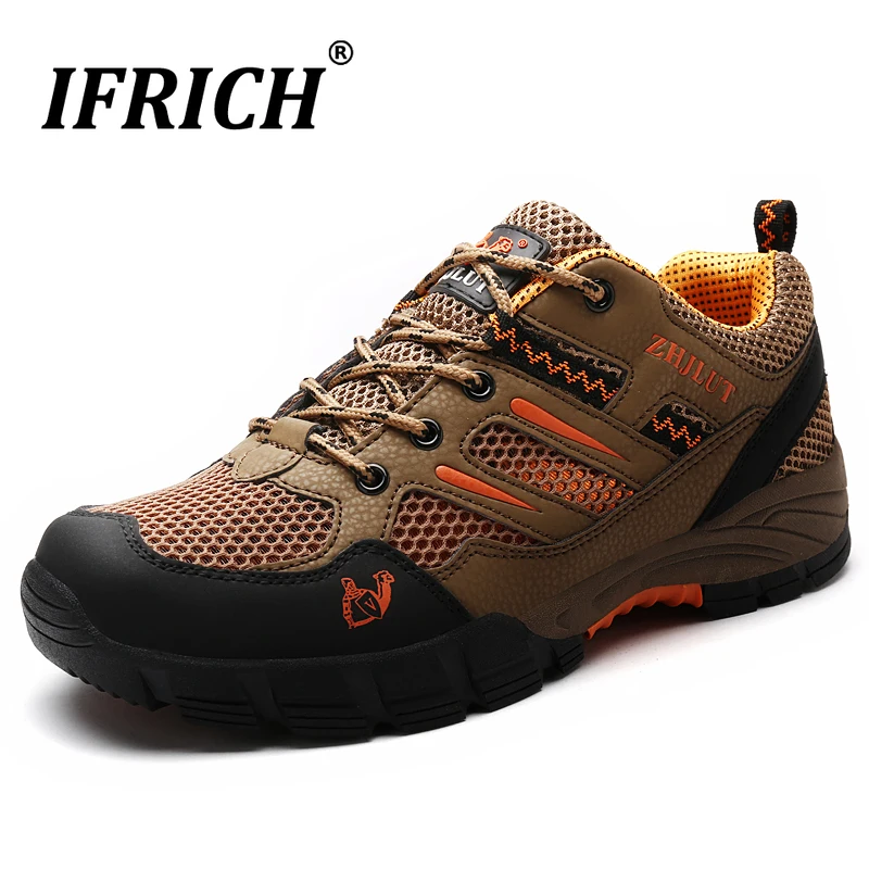 Breathable Hiking Shoes for Men Comfortable Junior Hiking Sneakers Male Brown Mountain Hiking Shoes Mens Non Slip Trekking Shoes