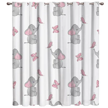 

Africa Indian Elephant Room Curtains Large Window Curtain Lights Living Room Bedroom Decor Kids Curtain Panels With Grommets