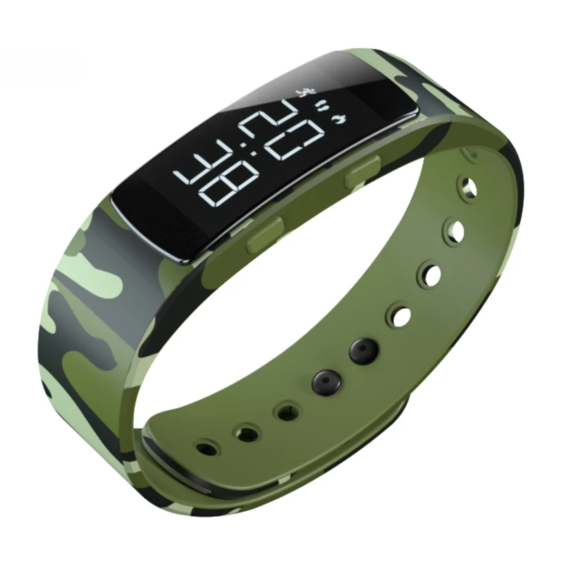 

Newest Fashion Camouflage Sport Clock Digital Watch Waterproof Women Electric Watches Charging Smart Bracelet Wristwatch + Box