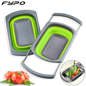 

Telescopic Drainer Colander Rack Collapsible Drain Vegatable Basket Rack Dish Drying Rack Self Draining Sink Storage Basket