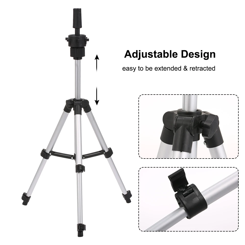 

Mini Tripod Stand Metal Adjustable Wig Stand Cosmetology Hairdressing Training Mannequin Head Wig Stand for Doll Head Block Wig