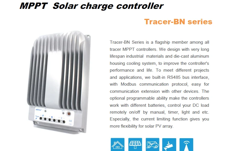 EPever MPPT 10A контроллер солнечного зарядного устройства 12 В 24 В Tracer 1215bn используется для солнечной панели системы с MT50 PC кабель Wifi